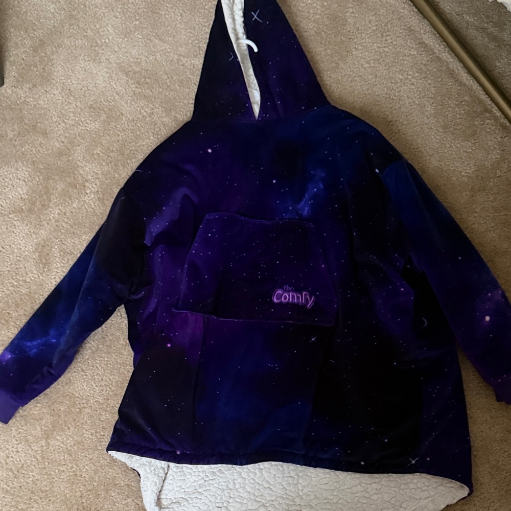 Comfy Kids Galaxy Hooded Cape Jacket - Purple